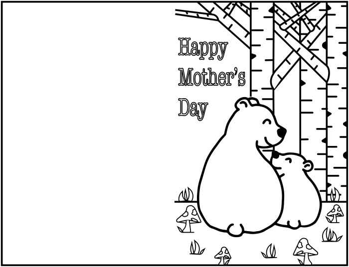 Mother's day coloring card for kids