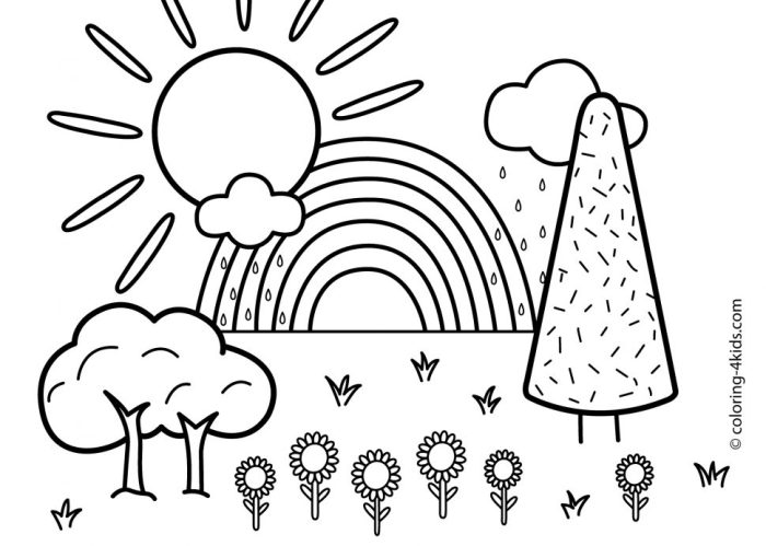 Nature coloring pages for kids