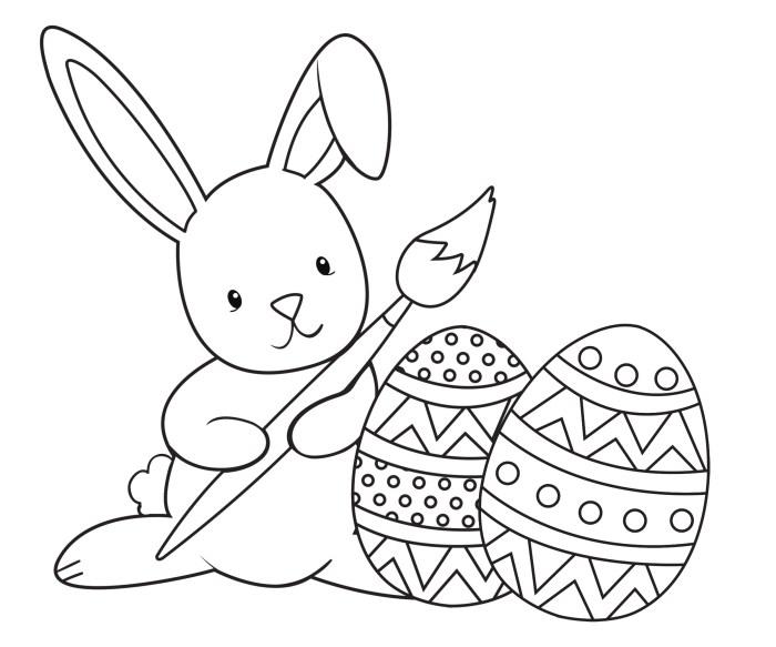 Bunny easter coloring page