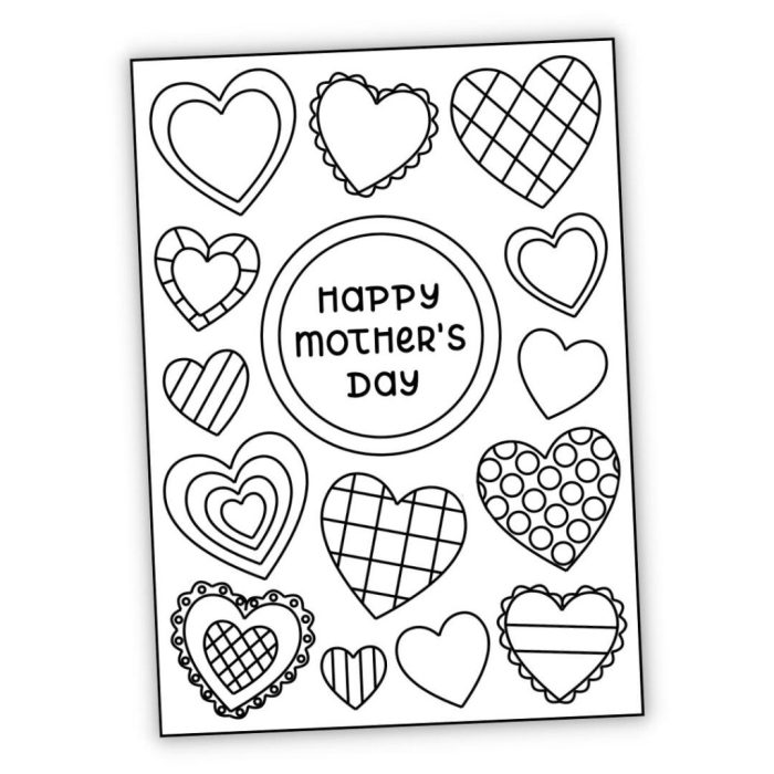 Mother's day coloring card for kids