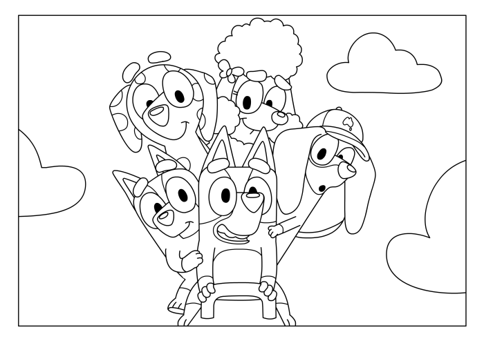 Kids coloring pages bluey