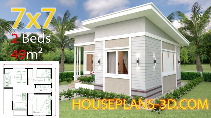 Low cost 2 bedroom house design