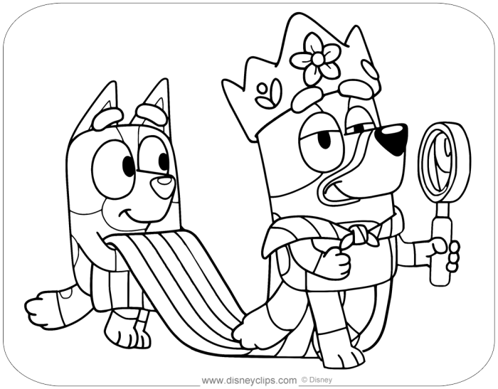 Bluey and bingo coloring page