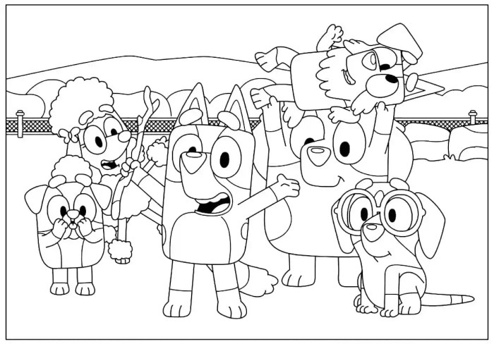 Bluey coloring pages for kids