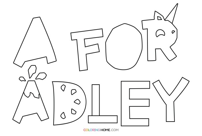 A for adley coloring pages