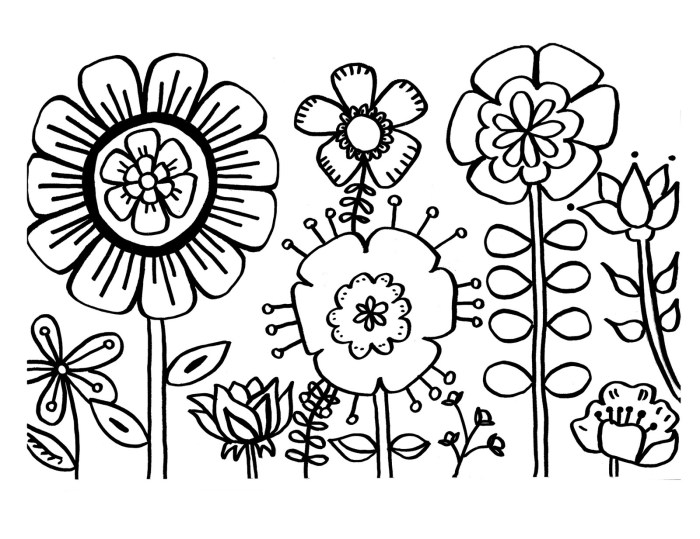 Flower coloring pages for kids