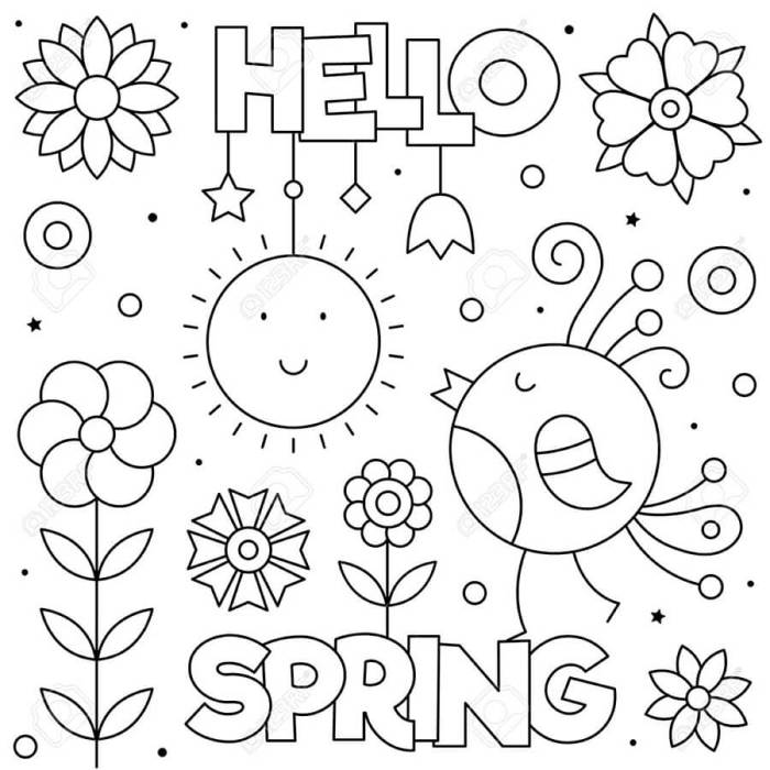 Free printable spring coloring sheets for kids