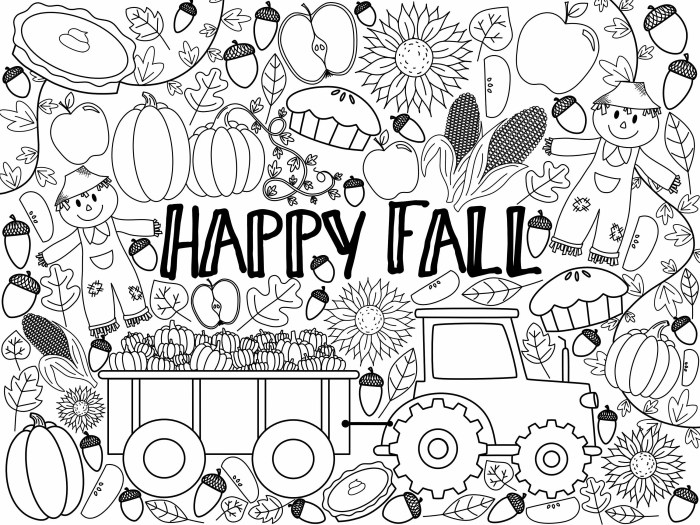 Fall coloring pictures for kids