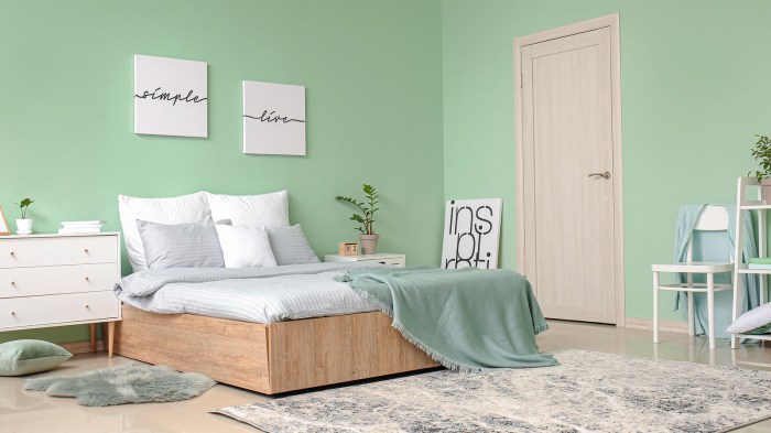 Mint green bedroom design