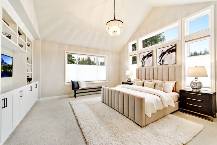 High ceiling bedroom design