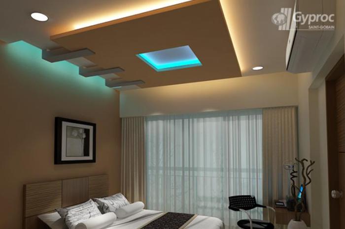 Bedroom design with false ceiling