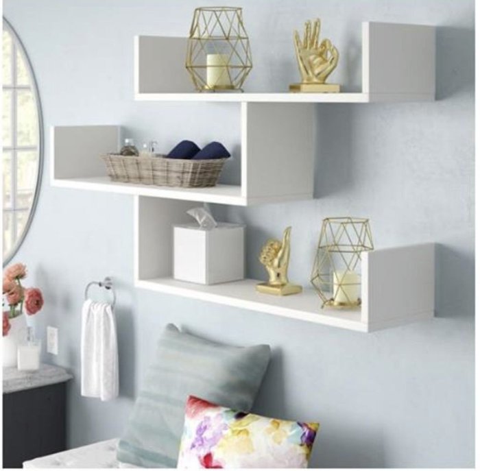 Bedroom wall shelf design