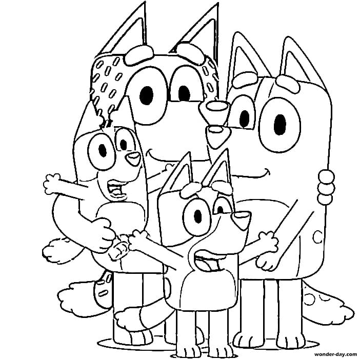 Kids coloring pages bluey