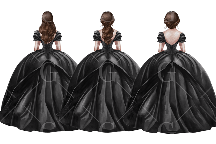 Princess black wedding dress