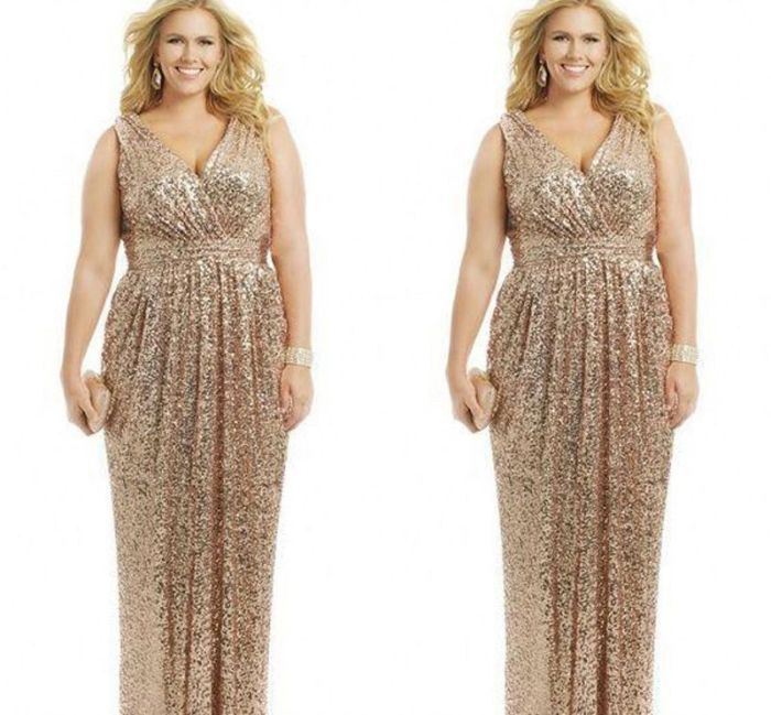 Plus size rose gold dress for wedding